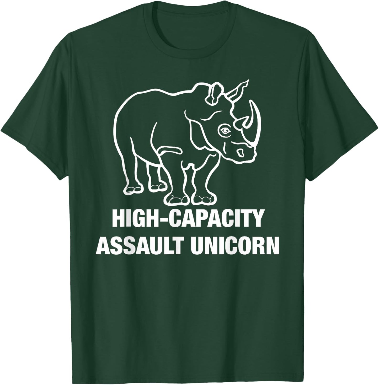 Funny Unicorn Military High Capacity Assault Rhino Horn T-Shirt - T-Shirt | Forest