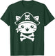 Pirate Cat Crossbones Cat Lover Kitty Cats Kitten Owner Men Women Girls Kids T-Shirt - T-Shirt | Forest