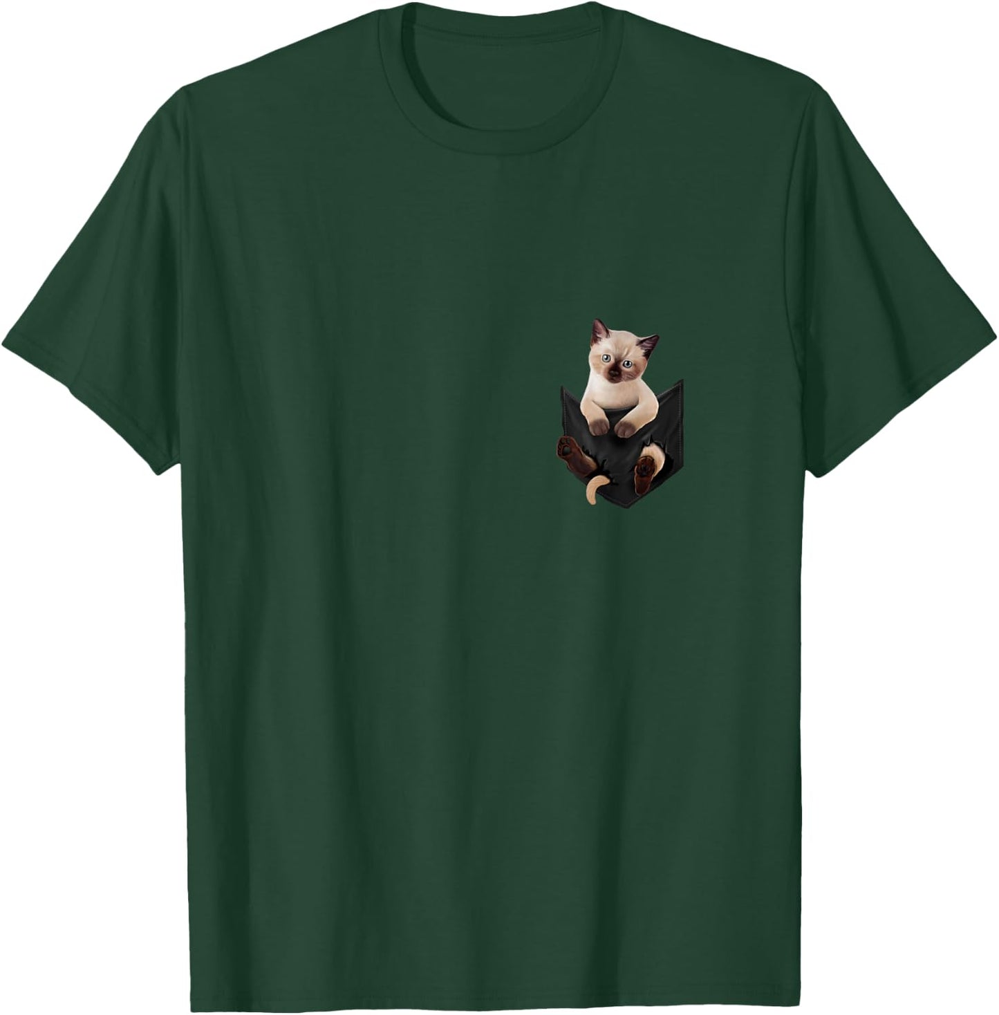 Cat Lovers Gifts Siamese In Pocket Funny Kitten Face T-Shirt - T-Shirt | Forest