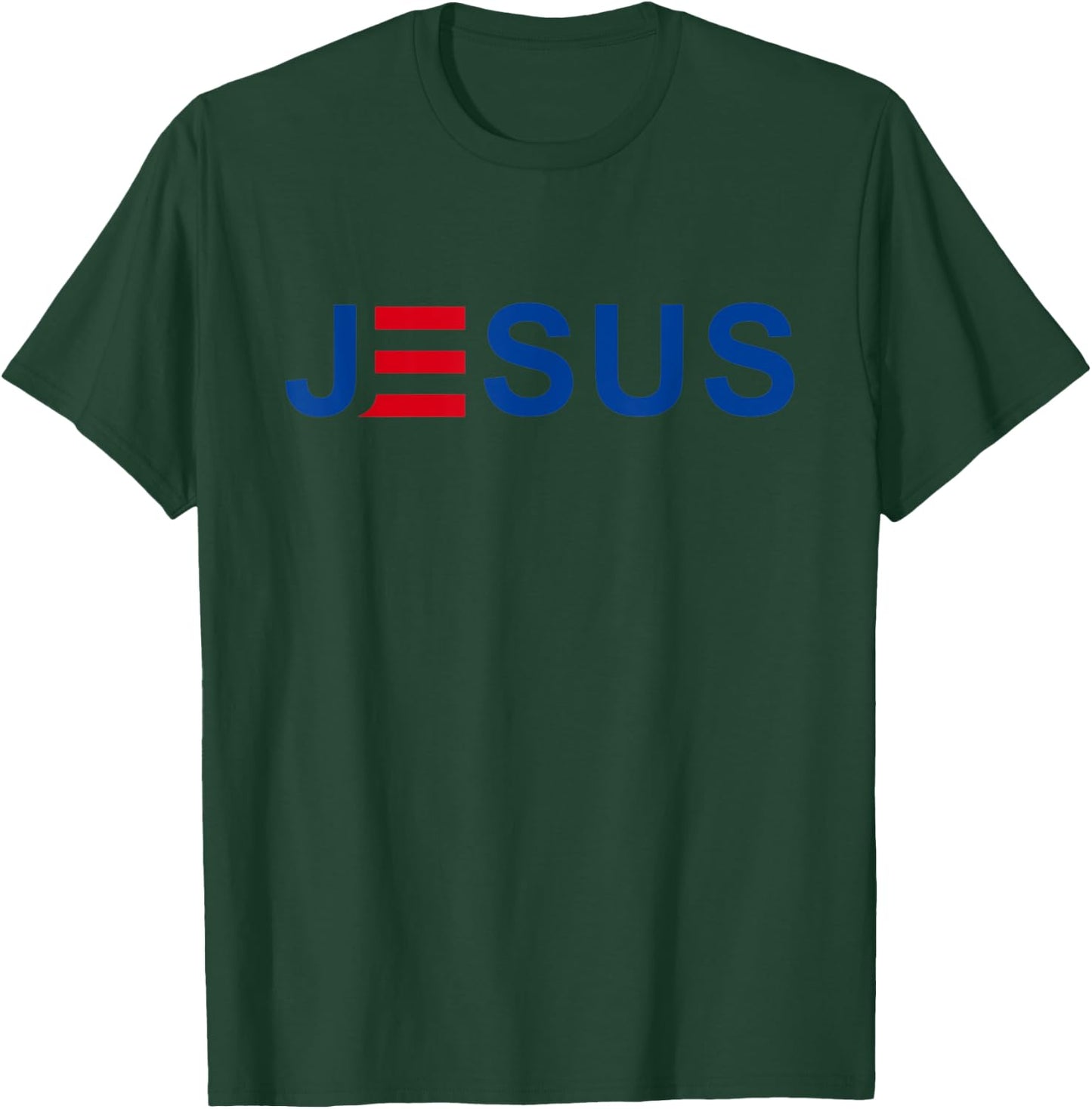 JESUS - Patriotic Christian Faith in God, Red White and Blue Women Kids Men T-Shirt - T-Shirt | Forest