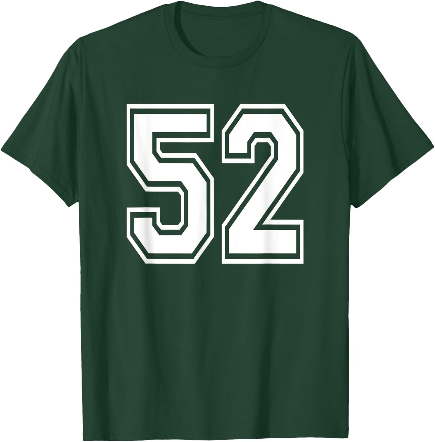 Number 52 52nd Birthday Gift Player Team Numbered Jersey T-Shirt - T-Shirt | Forest
