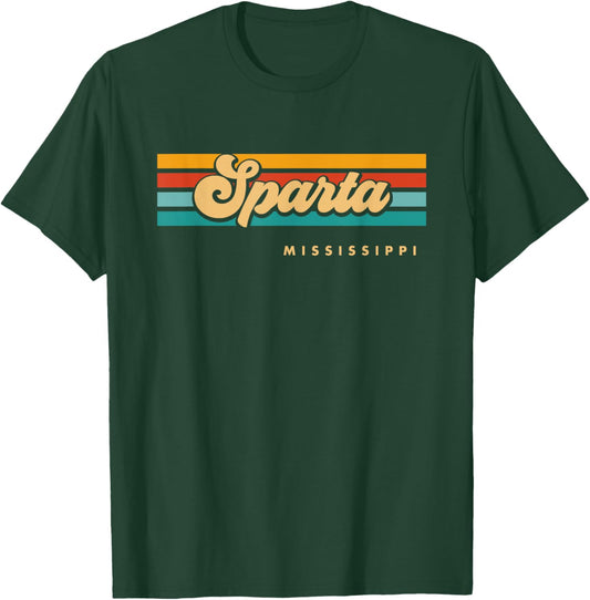 Vintage Sunset Stripes Sparta, Mississippi T-Shirt - T-Shirt | Forest