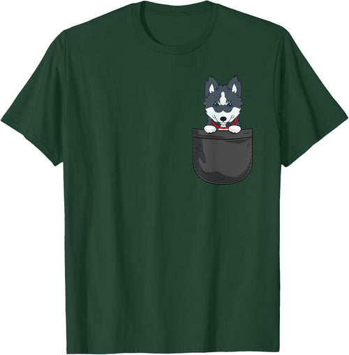 Pomsky Mama Dad Dog in Bag Cute Funny Animal