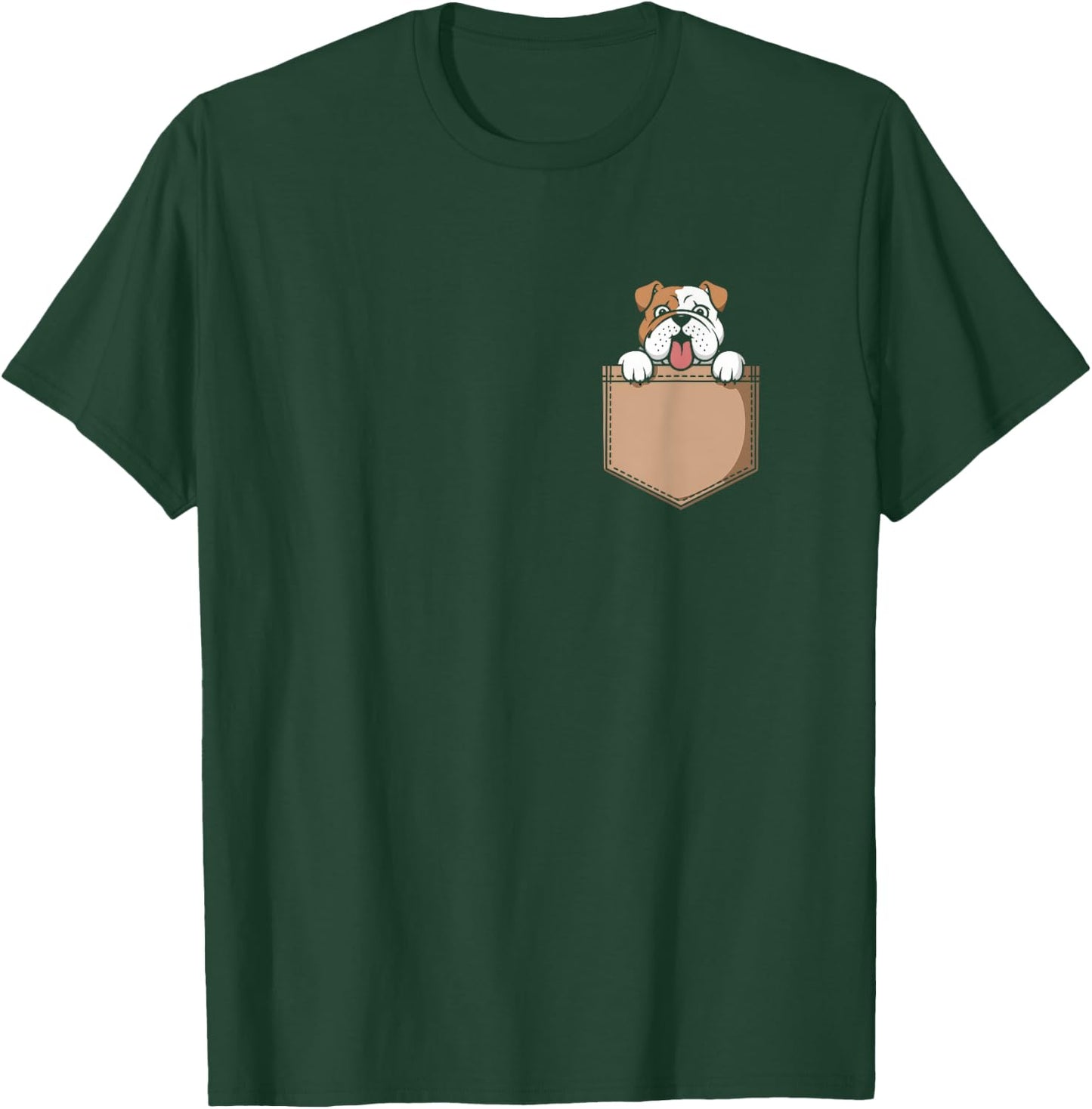 Bulldogs In Pocket Dog Owner Cute Puppy Lover Women Kids T-Shirt - T-Shirt | Forest