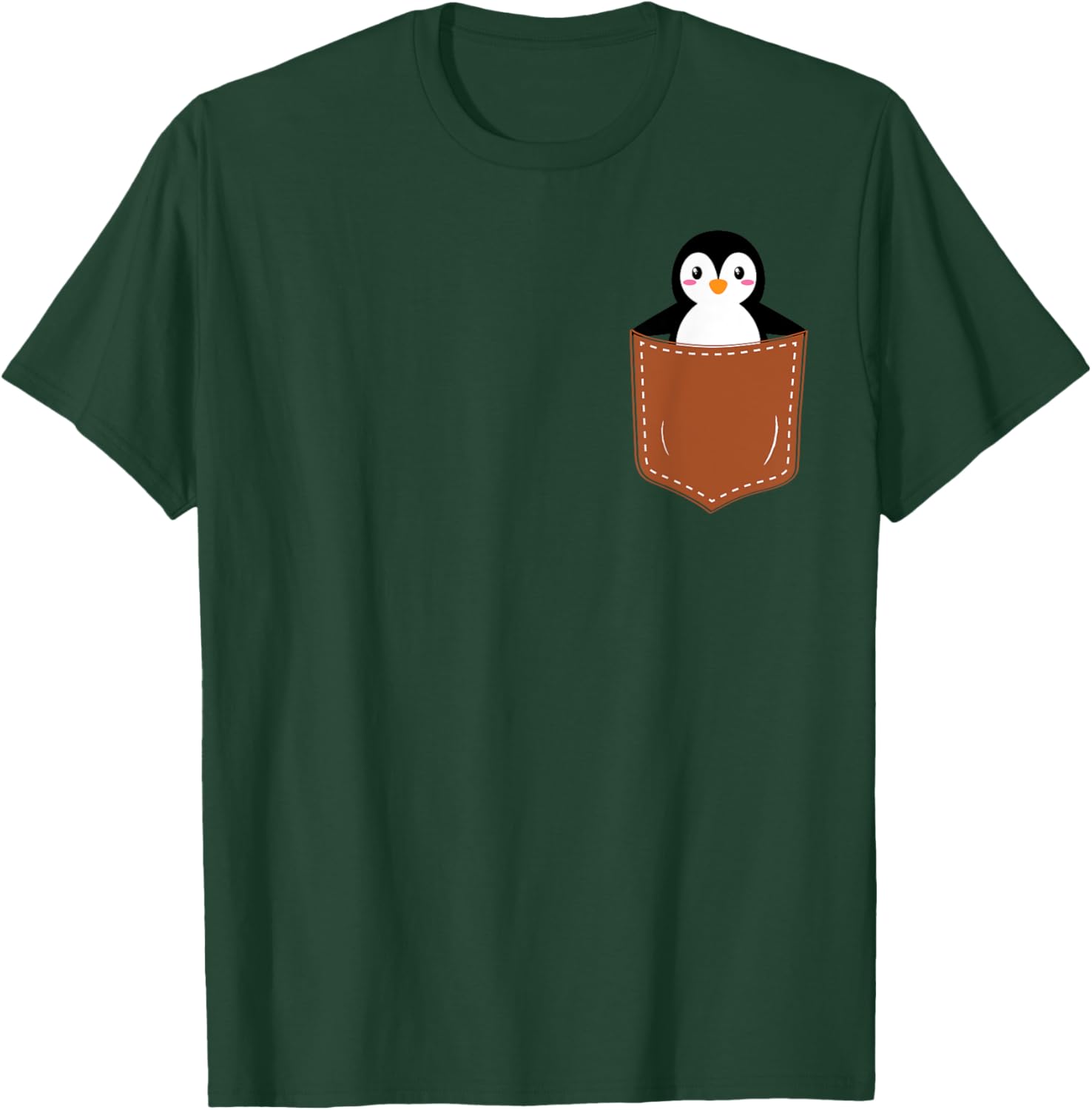Cute Penguins Design Lovers, Funny Pingu Penguin In Pocket T-Shirt - T-Shirt | Forest