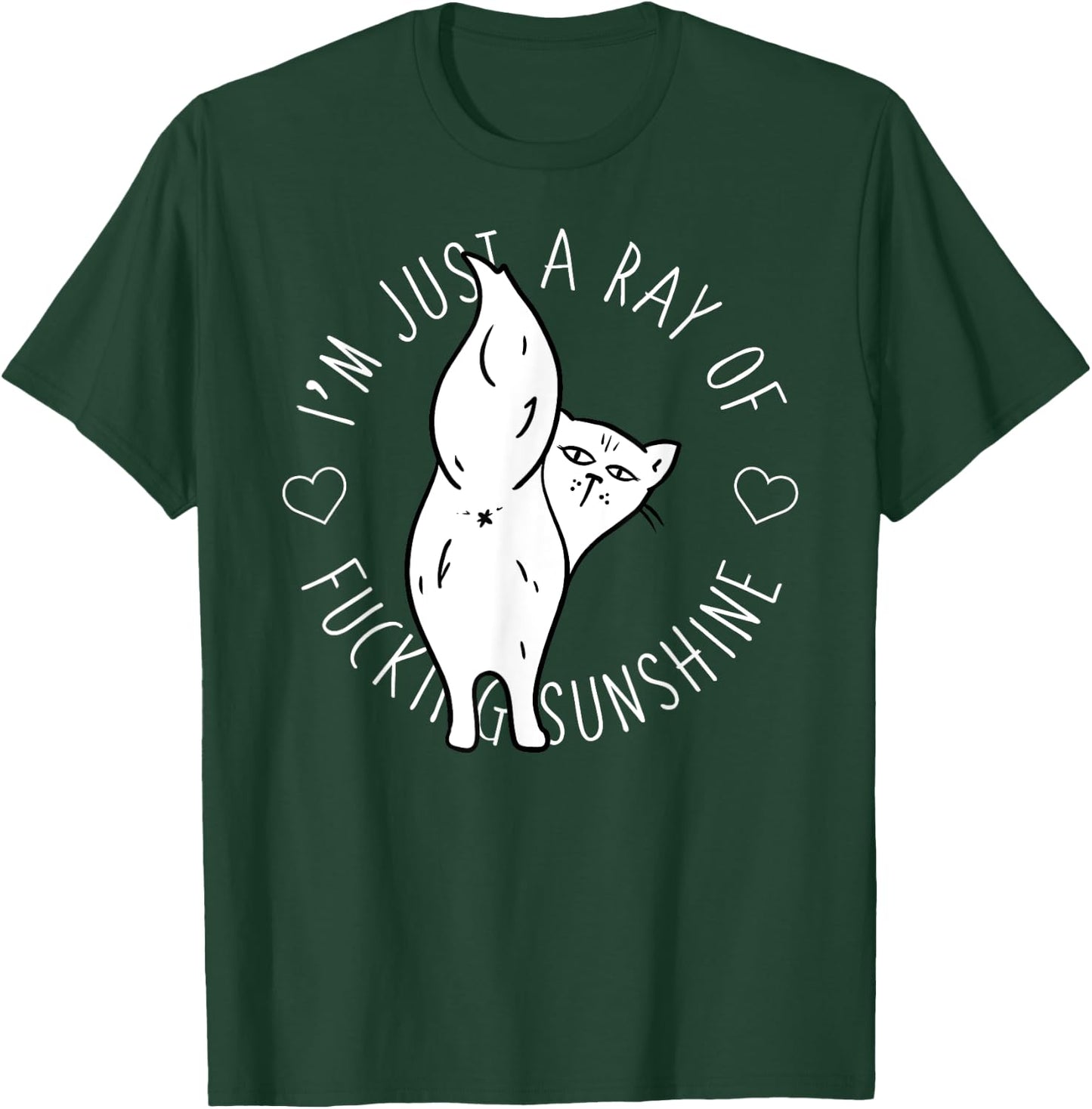 Salty Cat Ray of Fucking Sunshine Shirt Swear Offensive Men Women T-Shirt - T-Shirt | Forest
