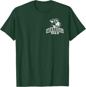 Jack Russell Dad with Cute Dog Head on Chest T-Shirt - T-Shirt | Forest