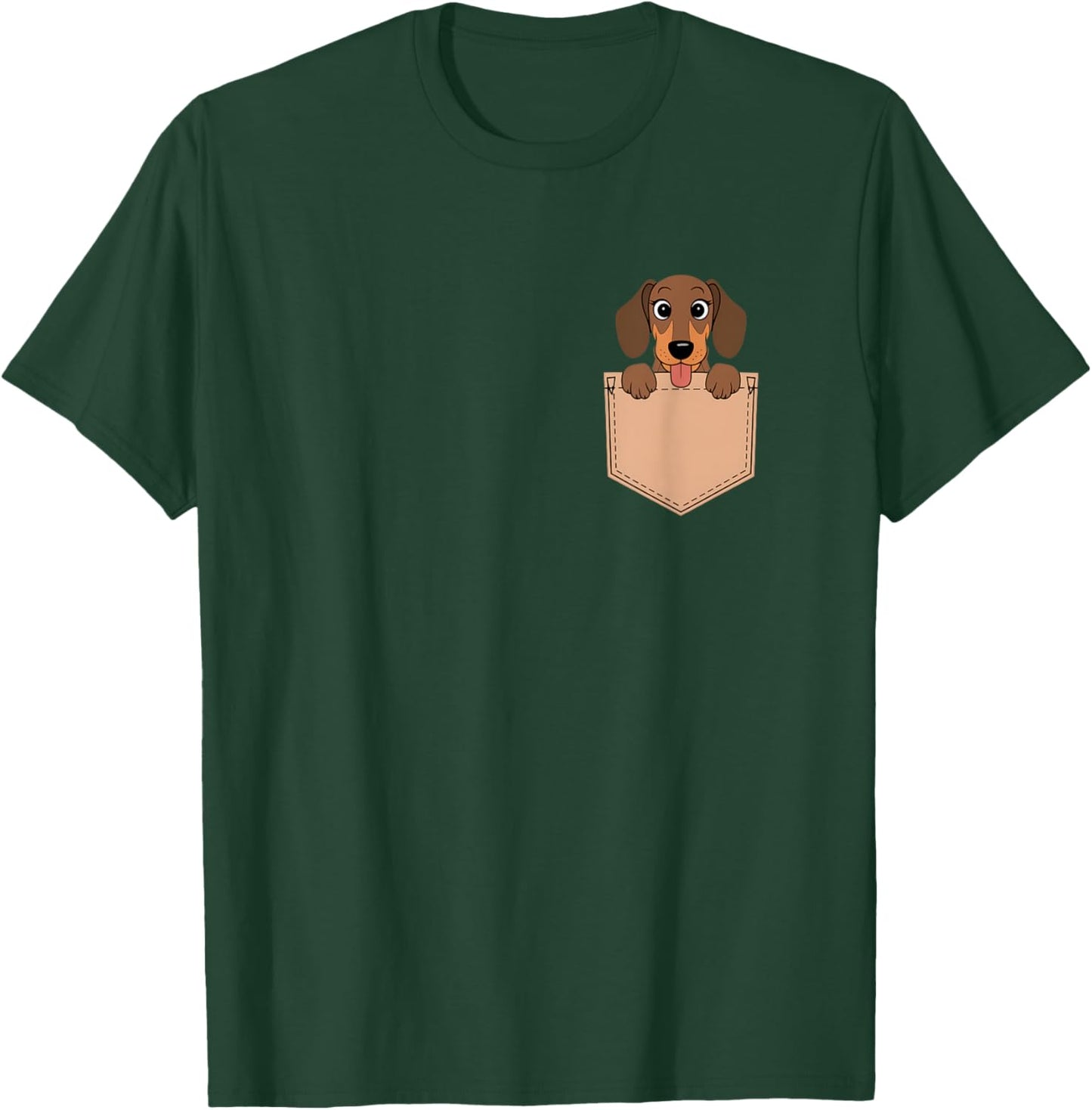 Dachshunds In Pocket Dog Owner Cute Puppy Lover Men Women Kids T-Shirt - T-Shirt | Forest