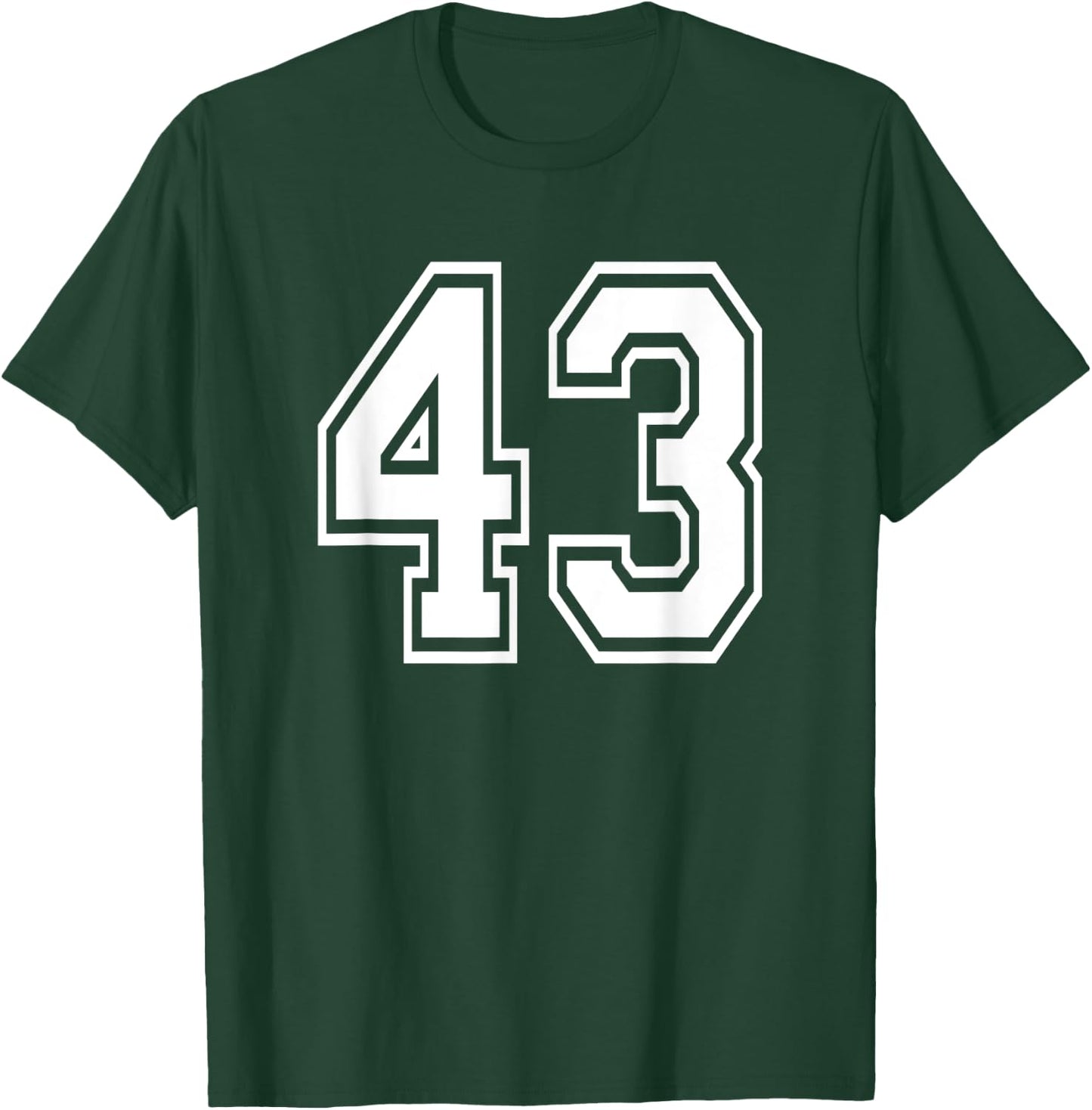 Number 43 Numbered Uniform Sports Jersey Team 43rd Birthday T-Shirt - T-Shirt | Forest
