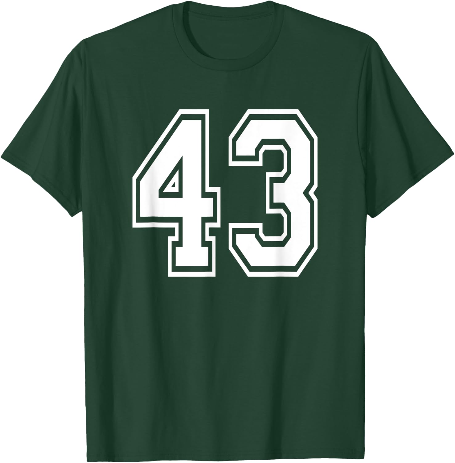 Number 43 Numbered Uniform Sports Jersey Team 43rd Birthday T-Shirt - T-Shirt | Forest