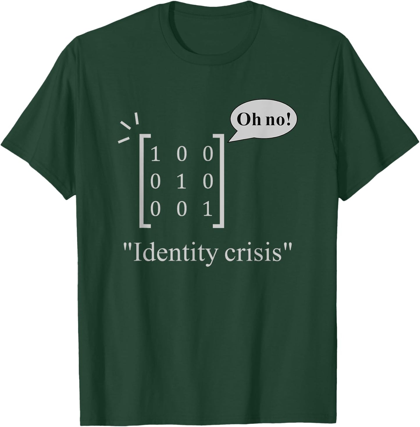 Identity Crisis | Funny Nerdy Maths Physics Linear Algebra T-Shirt - T-Shirt | Forest