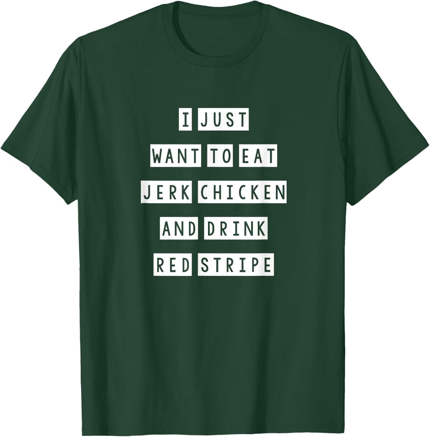Jerk Chicken and drink red stripe, Jamaican Food T-Shirt - T-Shirt | Forest