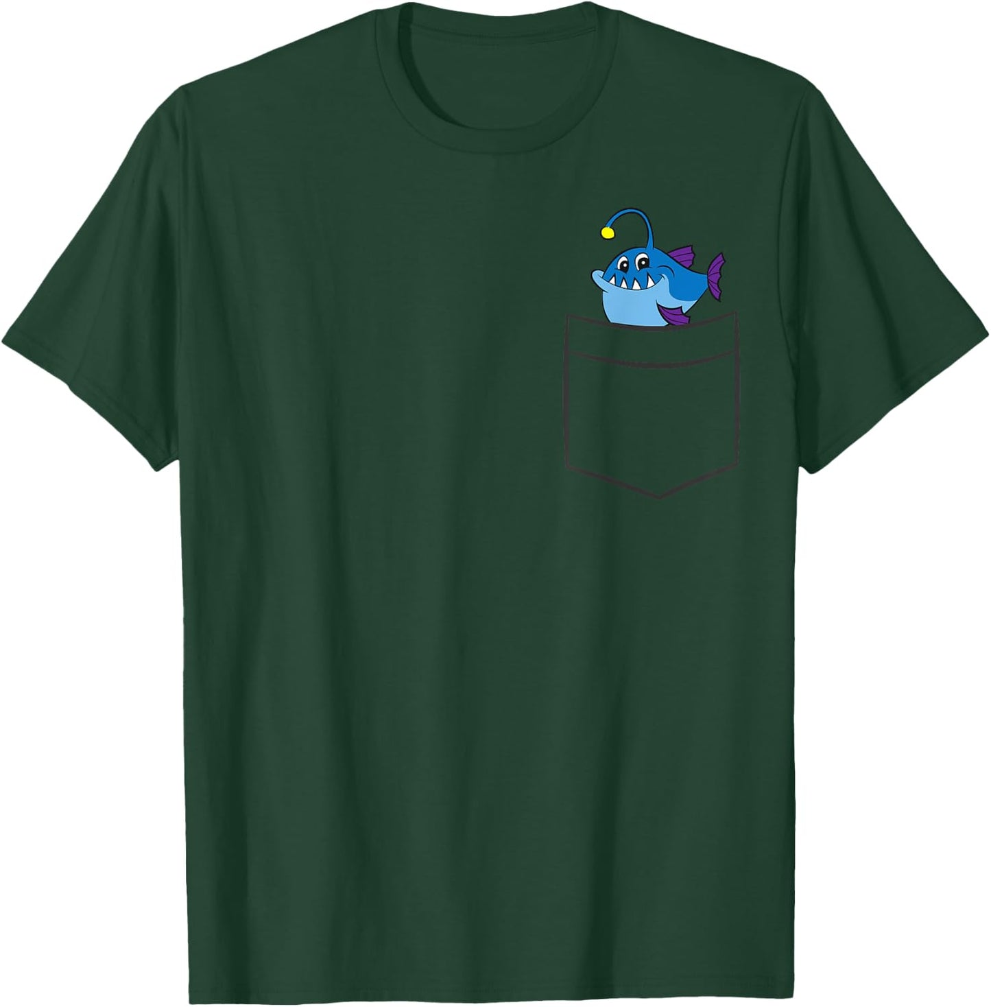Anglerfish Deep Sea Funny Anglerfish In The Pocket T-Shirt - T-Shirt | Forest