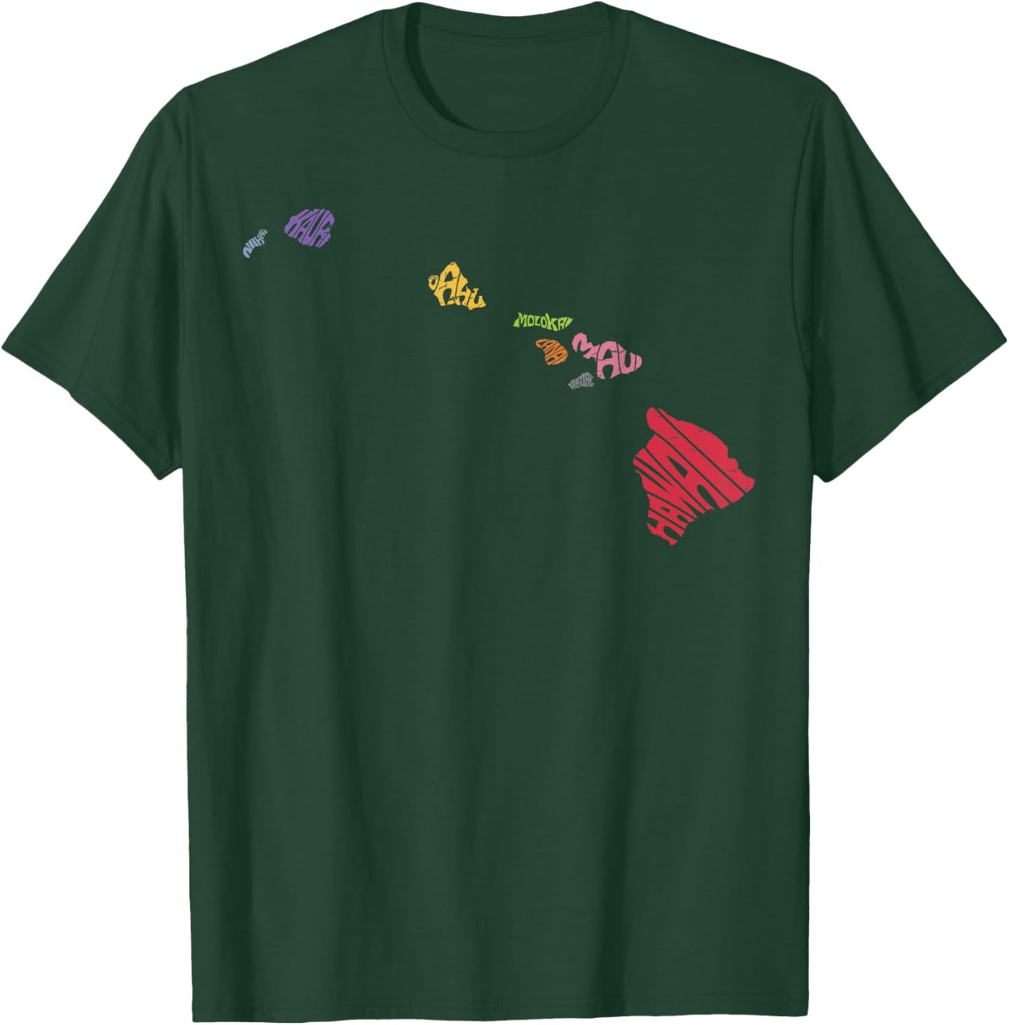 Aloha Hawaii State Map Hawaiian Summer Family Vacation T-Shirt - T-Shirt | Forest