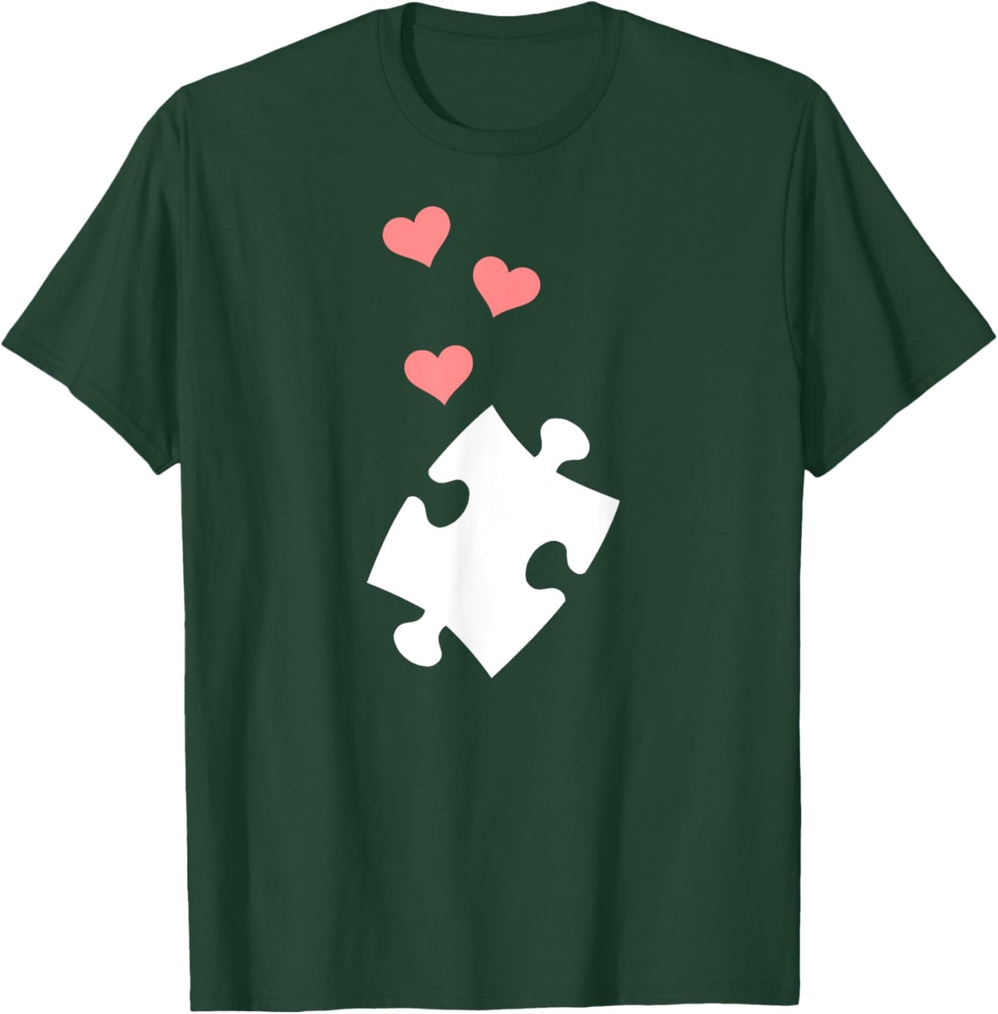 Jigsaw puzzle piece hearts T-Shirt - T-Shirt | Forest