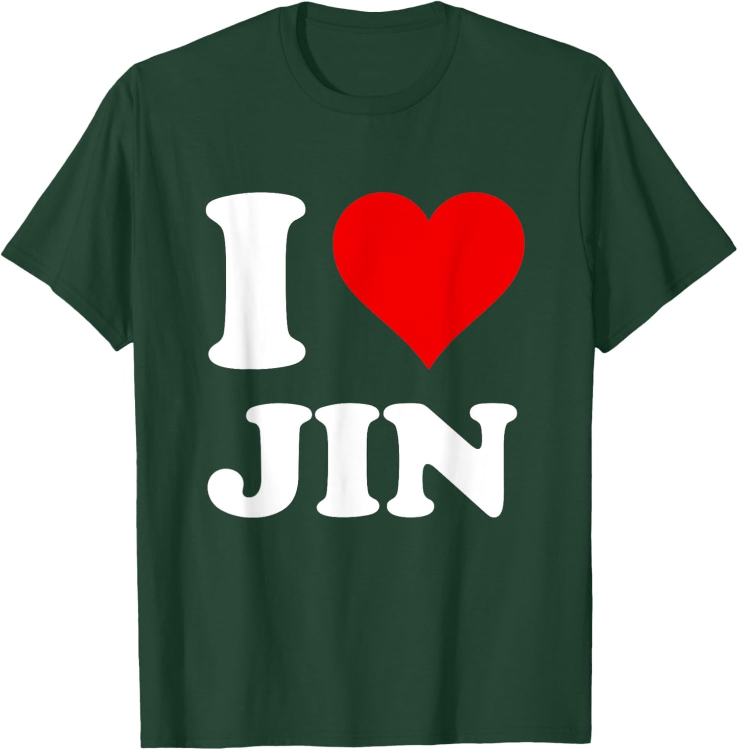 Red Heart I Love Jin T-Shirt - T-Shirt | Forest