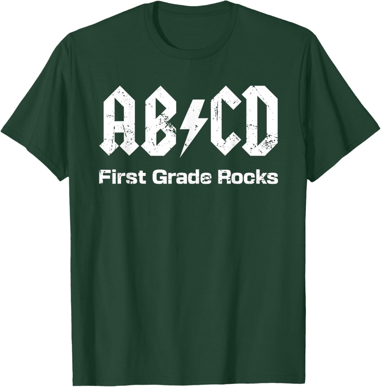 Boys Girls Teachers - ABCD First Grade Rocks Vintage Style T-Shirt - T-Shirt | Forest