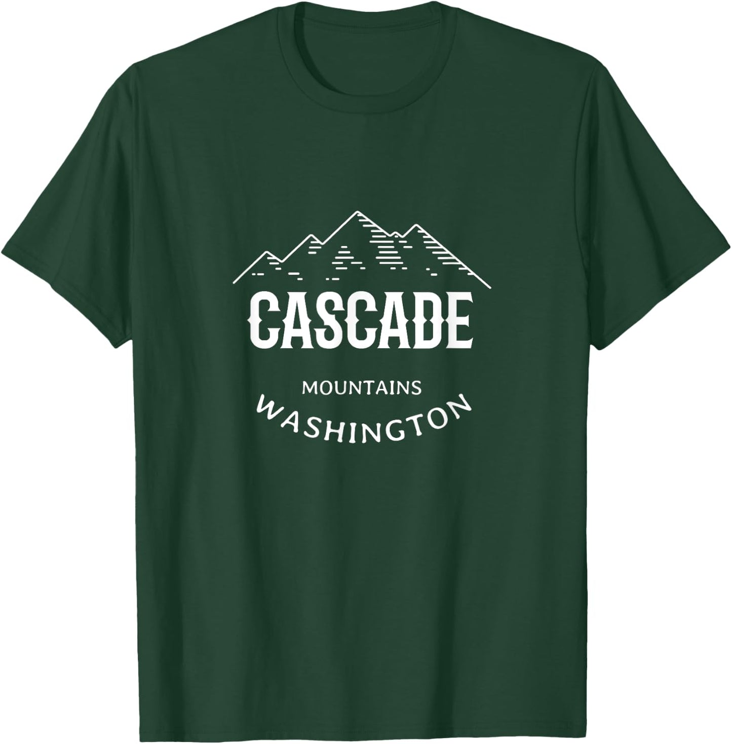 Retro Cool Cascade Mountains Washington Mountains Novelty T-Shirt - T-Shirt | Forest