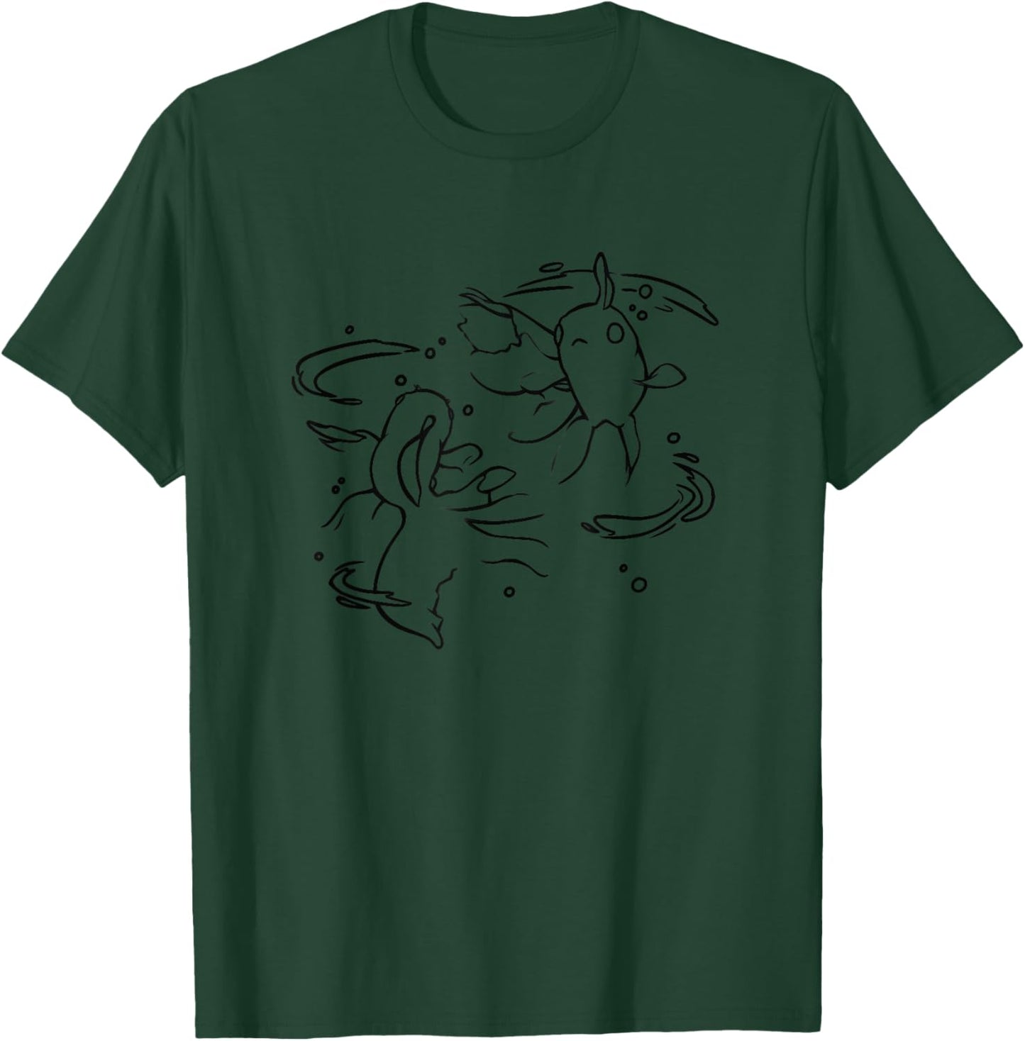 Japanese Koi Fish Clothes and Men Adults Grey Small Classic Fit Short Sleeve T-Shirt - T-Shirt | Forest