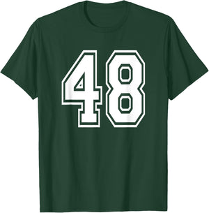Number 48 Birthday Gift Sports Player Team Numbered Jersey T-Shirt - T-Shirt | Forest