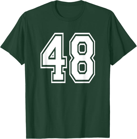Number 48 Birthday Gift Sports Player Team Numbered Jersey T-Shirt - T-Shirt | Forest