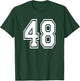 Number 48 Birthday Gift Sports Player Team Numbered Jersey T-Shirt - T-Shirt | Forest