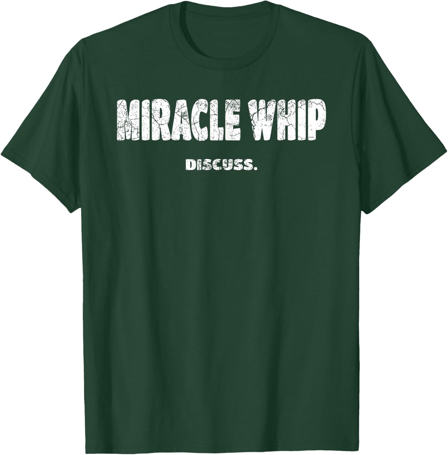 Greatful Art - GREAT Art Discuss Designs Miracle Whip Black -Adults Small Classic Fit Short Sleeve T-Shirt - T-Shirt | Forest