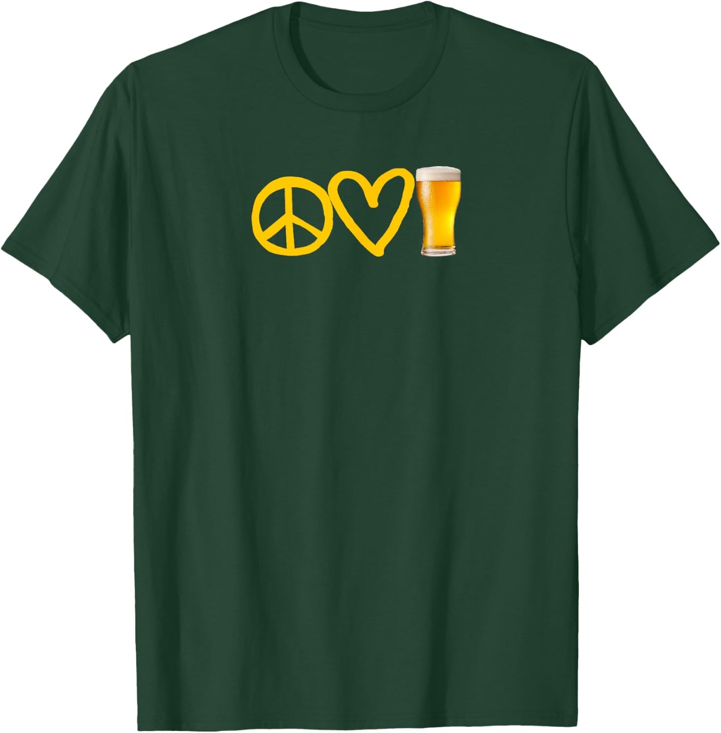 Peace Love Beer Symbols T-Shirt - T-Shirt | Forest