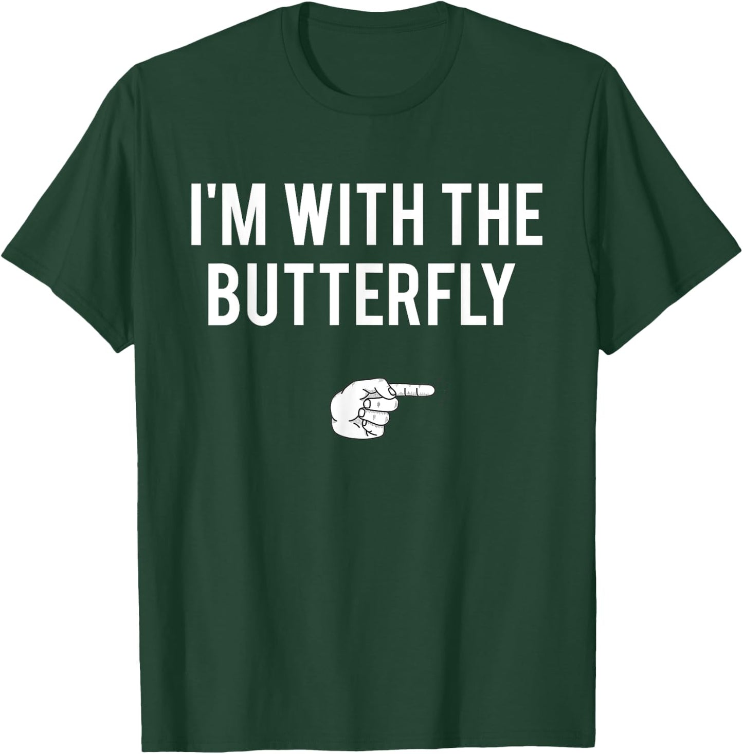 I'm With Butterfly Halloween Costume Party Matching Couple T-Shirt - T-Shirt | Forest