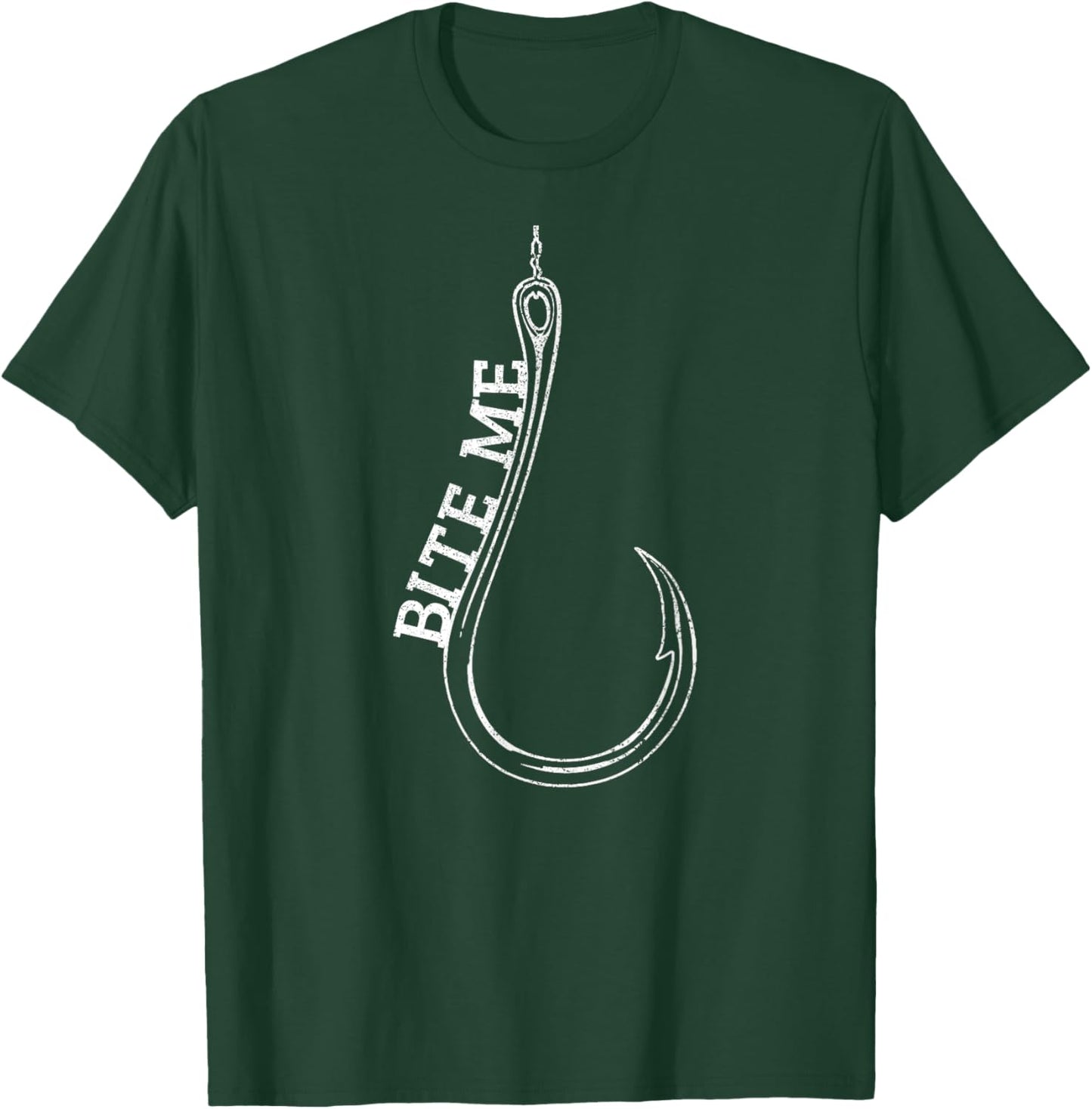 Fishing Hook Bite Me Bass Catfish Pike Fisherman Funny Gift T-Shirt - T-Shirt | Forest