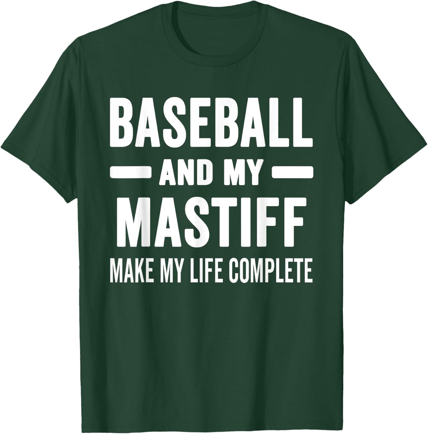 Baseball And My Mastiff Mama Shirt Dog Lover Baseball Mom Men Women T-Shirt - T-Shirt | Forest