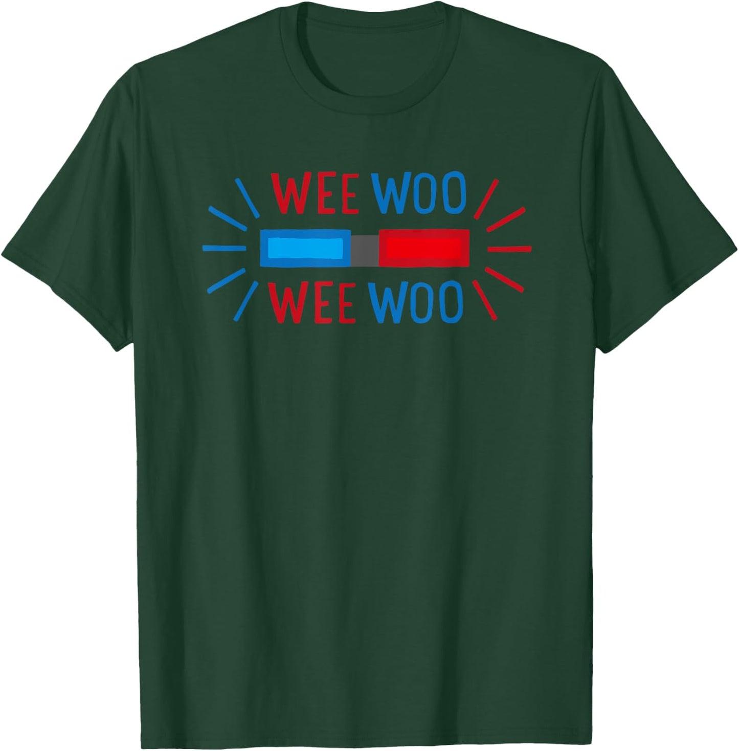 Wee Woo Fire Fighter Police Ambulance T-Shirt - T-Shirt | Forest