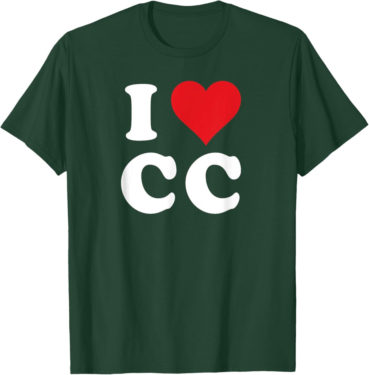 I Heart CC Initials I Love C.C. First And Last Name C C T-Shirt - T-Shirt | Forest