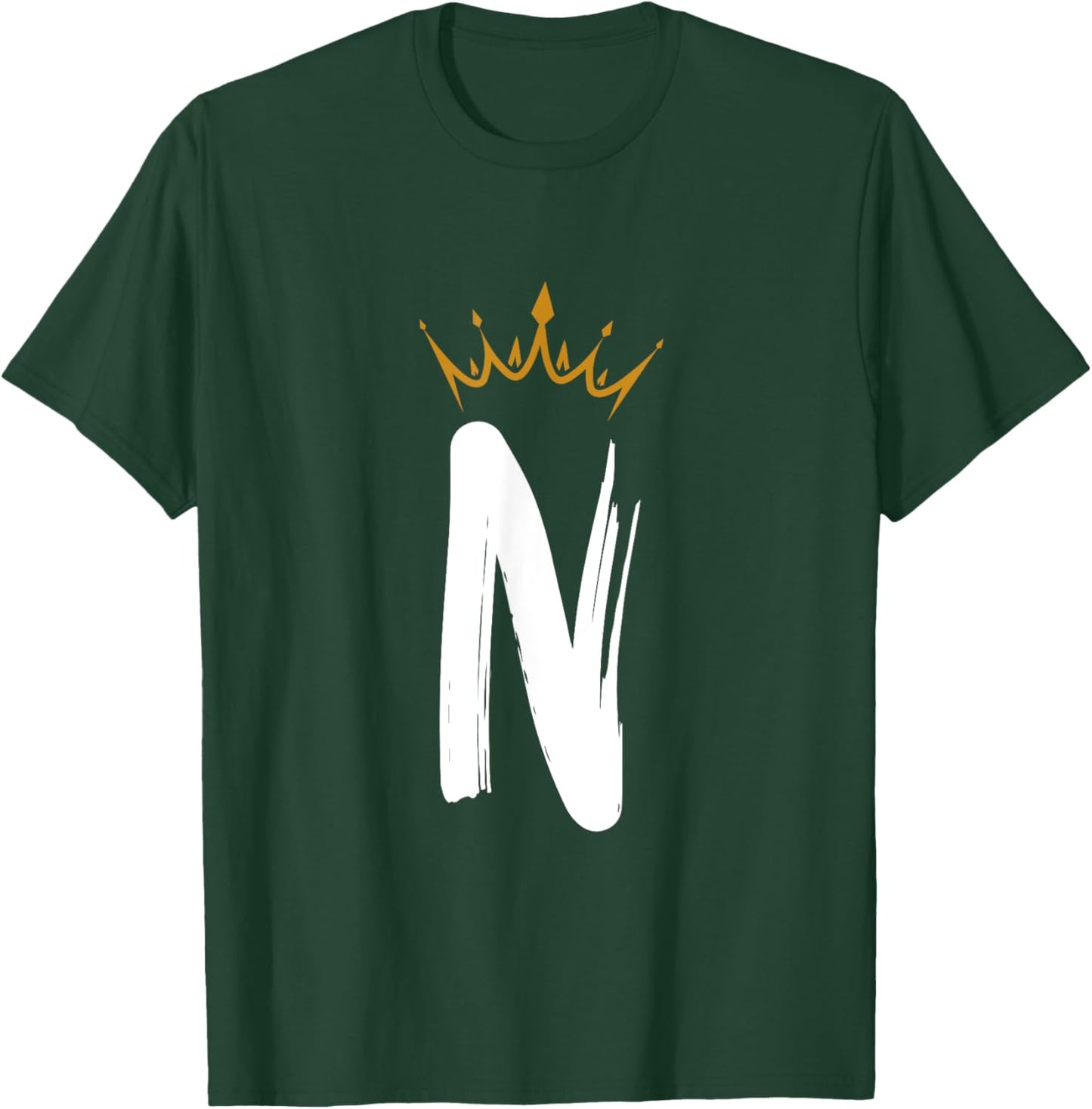 Queen King Letter N - Favorite Letter With Crown Alphabet T-Shirt - T-Shirt | Forest