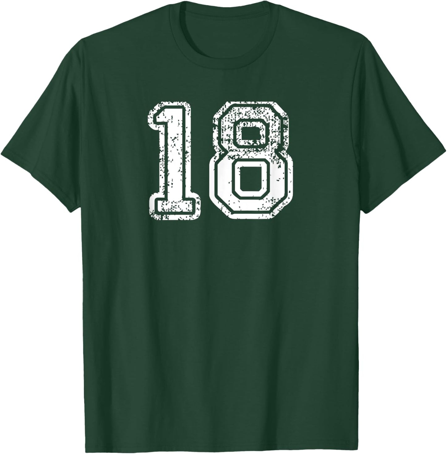 Number 18 Shirt Baseball Football Soccer Birthday Gift T-Shirt - T-Shirt | Forest