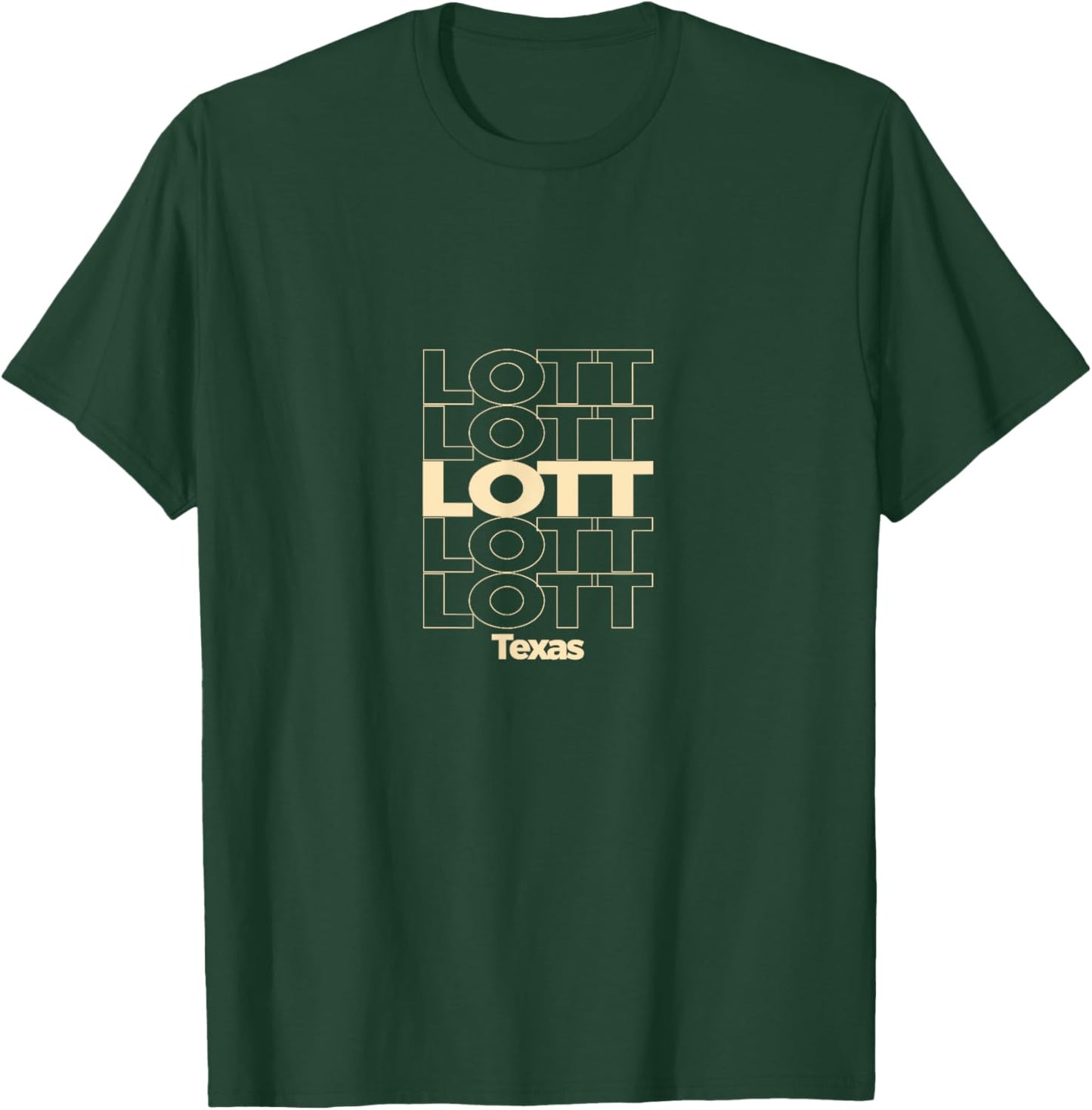 Vintage Lott, Texas Repeating Text T-Shirt - T-Shirt | Forest