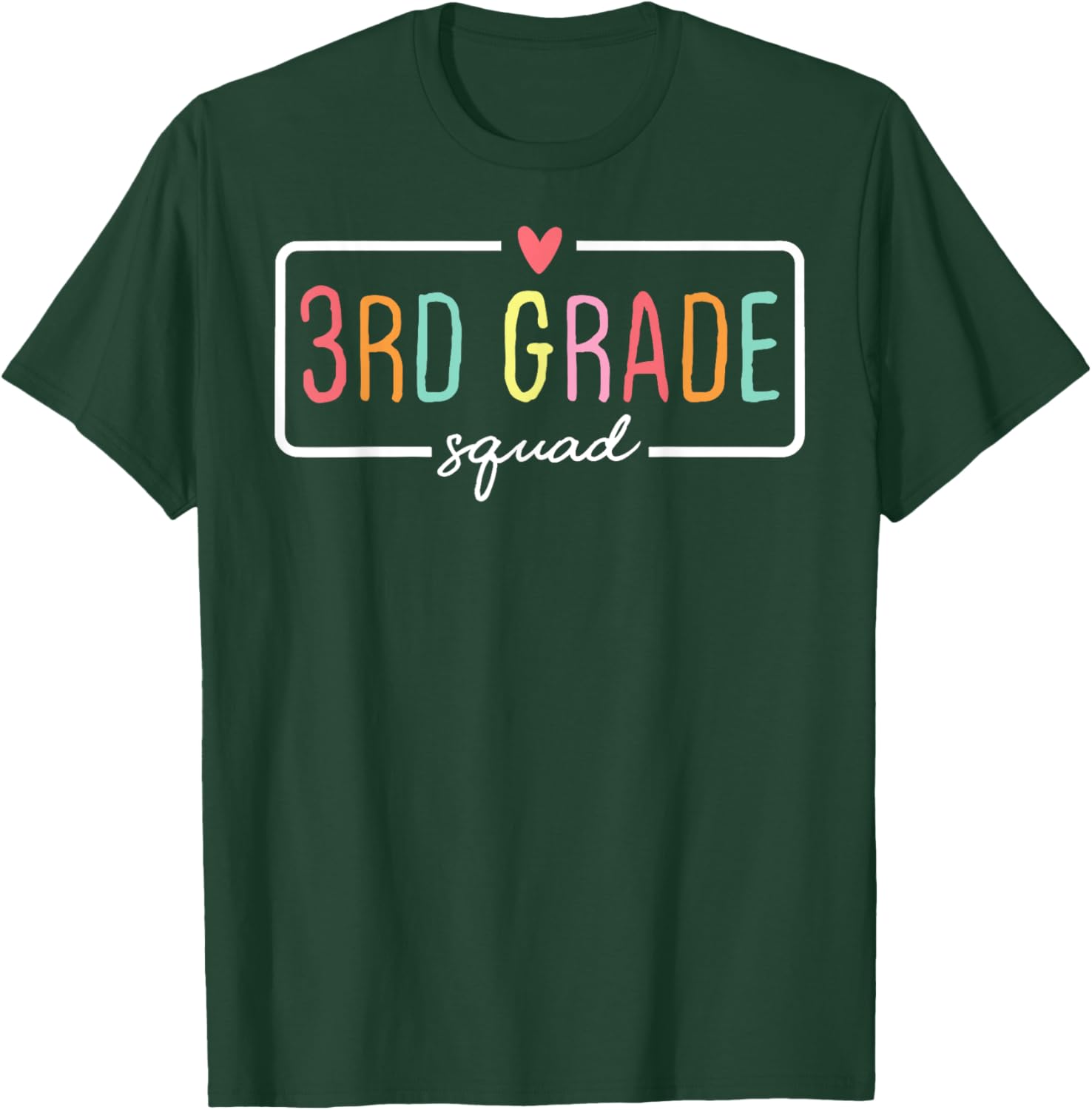 3rd Grade Team Crew Third Grade Squad Back To School Teacher Women Girls Kids T-Shirt - T-Shirt | Forest