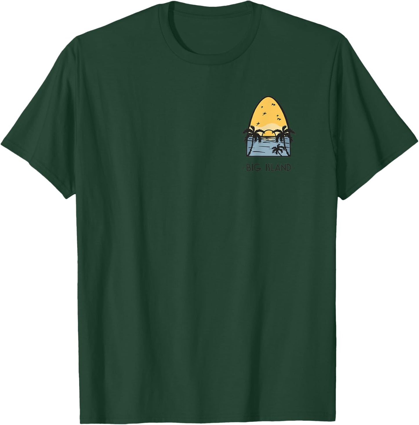 Big Island Vintage Surf Merch T-Shirt - T-Shirt | Forest