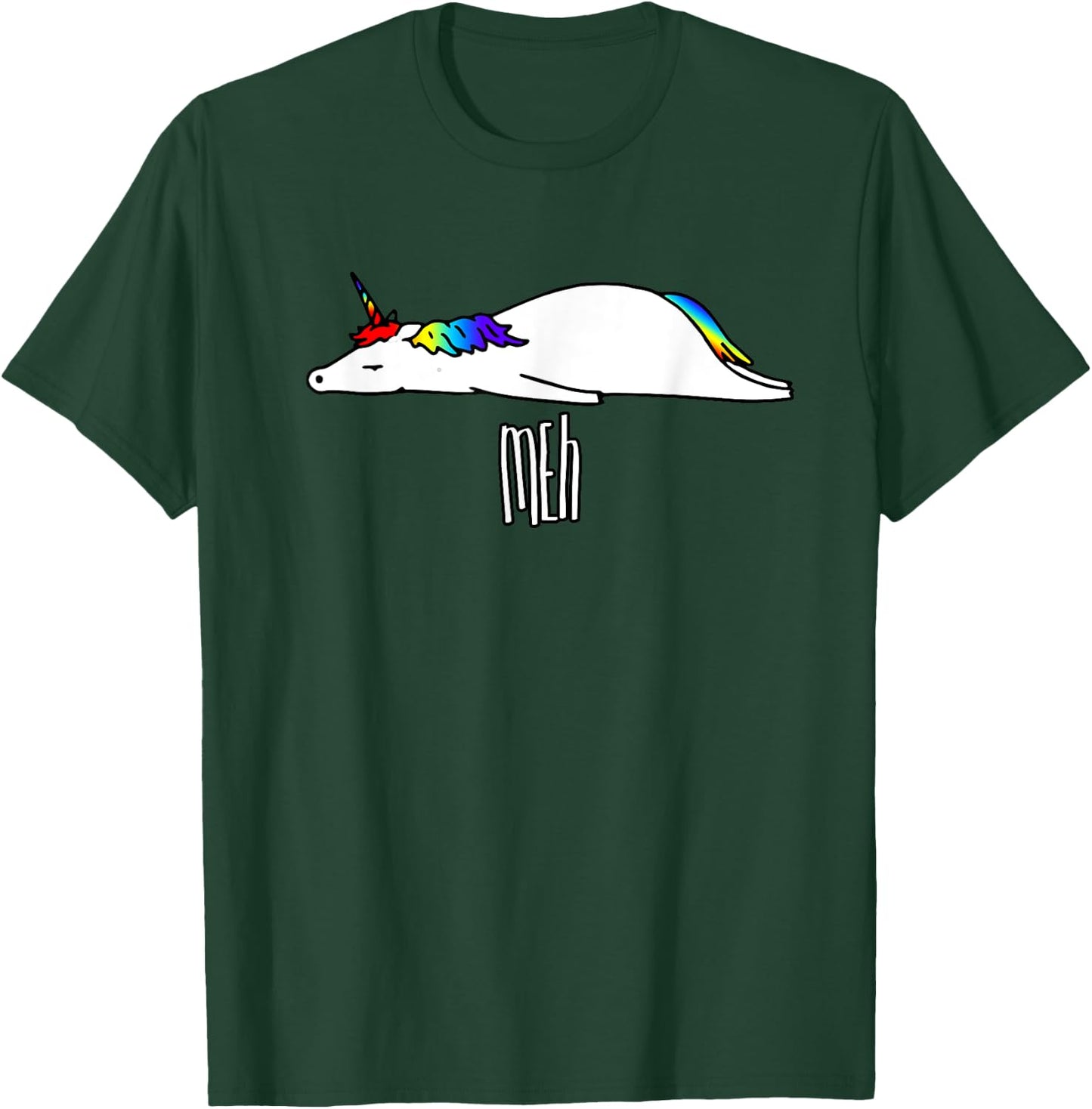 Funny unicorn meh design T-Shirt - T-Shirt | Forest