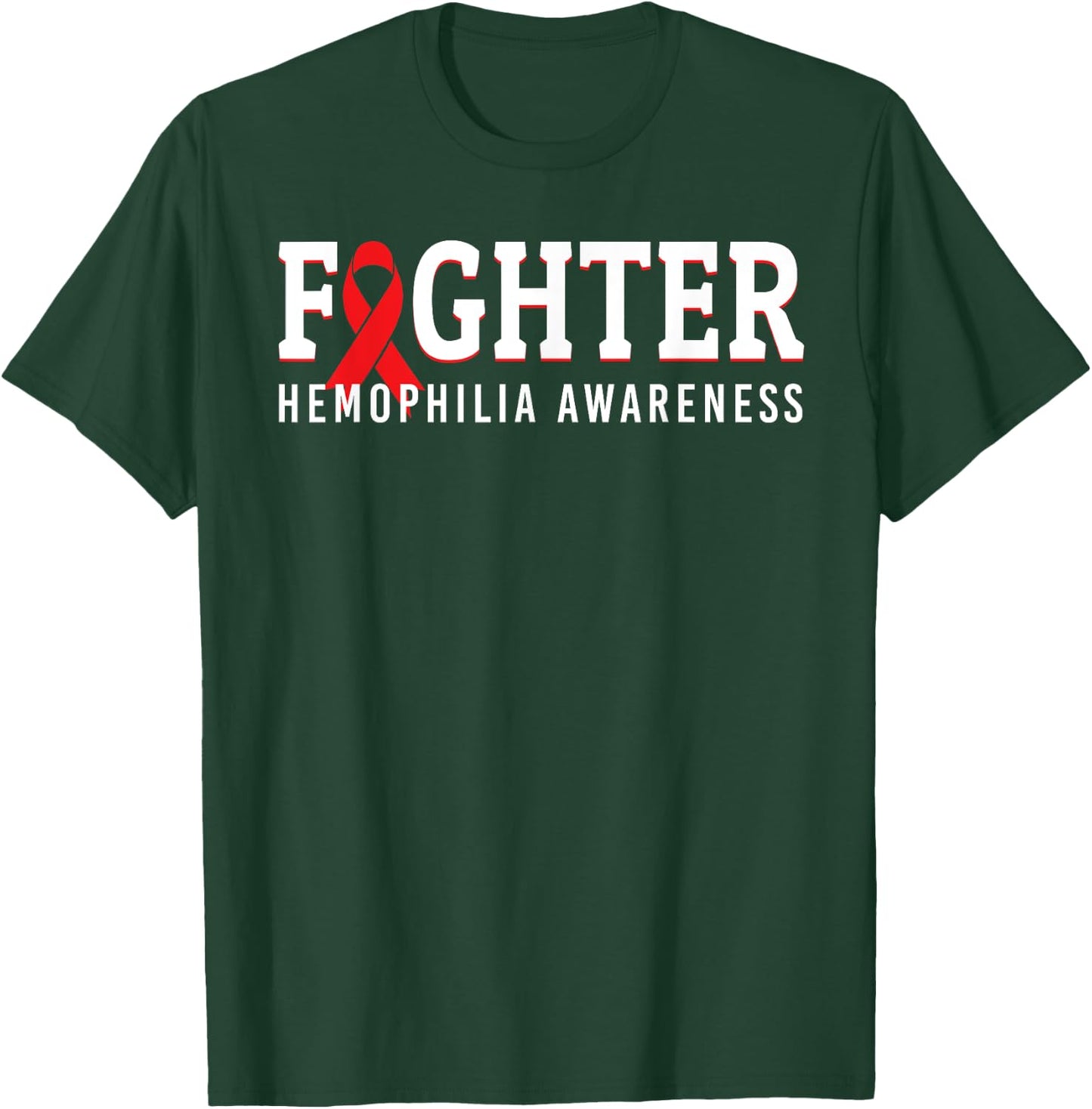 Fighter Hemophilia Awareness Month Ribbon Warrior Support T-Shirt - T-Shirt | Forest