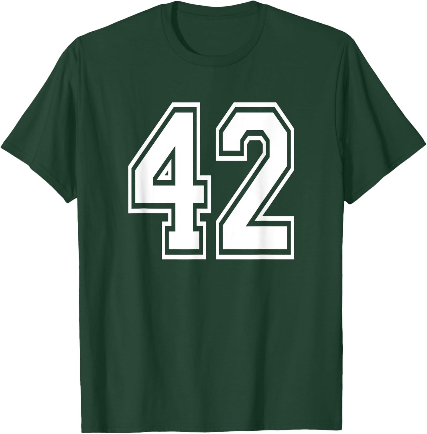 Number 42 Birthday Gift Sports Player Team Numbered Jersey T-Shirt - T-Shirt | Forest