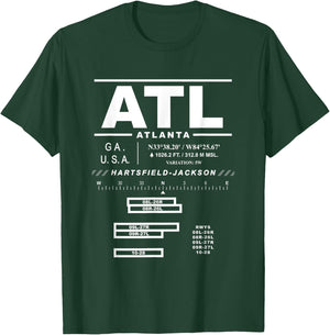Hartsfield Jackson Atlanta International Airport Georgia ATL T-Shirt - T-Shirt | Forest