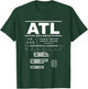 Hartsfield Jackson Atlanta International Airport Georgia ATL T-Shirt - T-Shirt | Forest