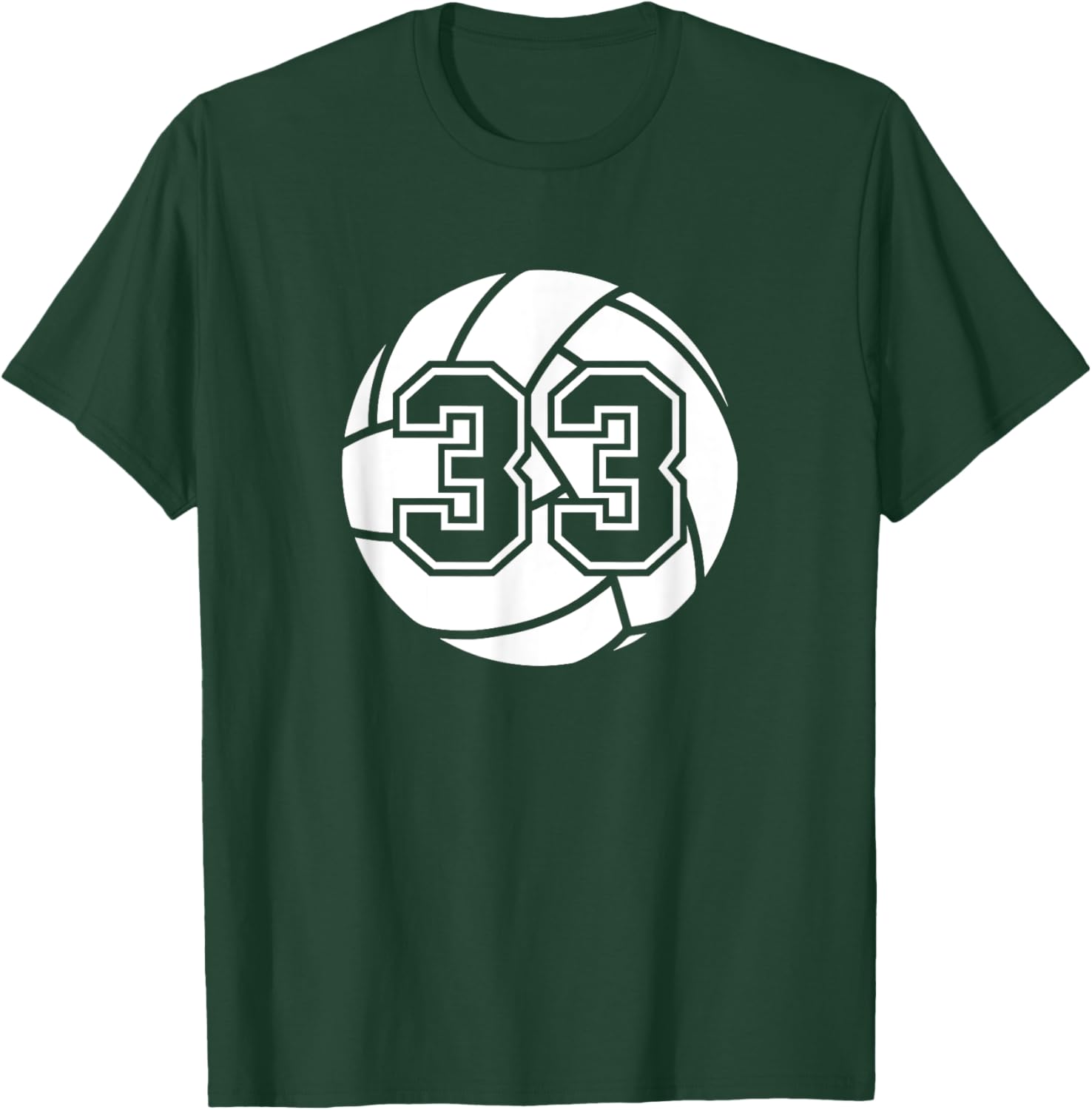 Volleyball Player #33 Volleyball Mom Dad Jersey Number 33 T-Shirt - T-Shirt | Forest