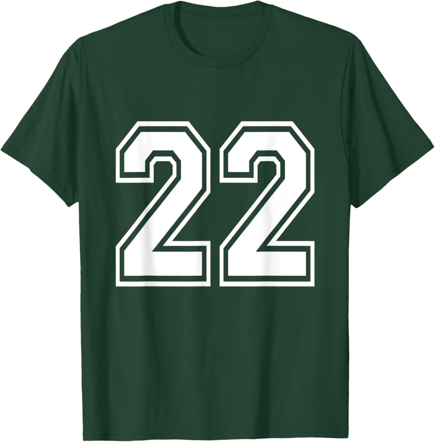 Number 22 Front + Back Varsity Sports Team 22nd Birthday T-Shirt - T-Shirt | Forest