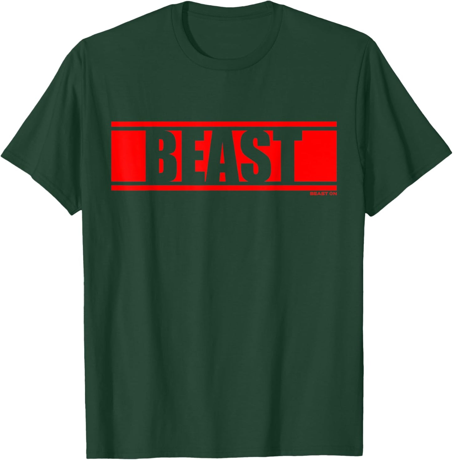 Beast Red Gym Fitness Workout Gym Red Print Motif Red T-Shirt - T-Shirt | Forest