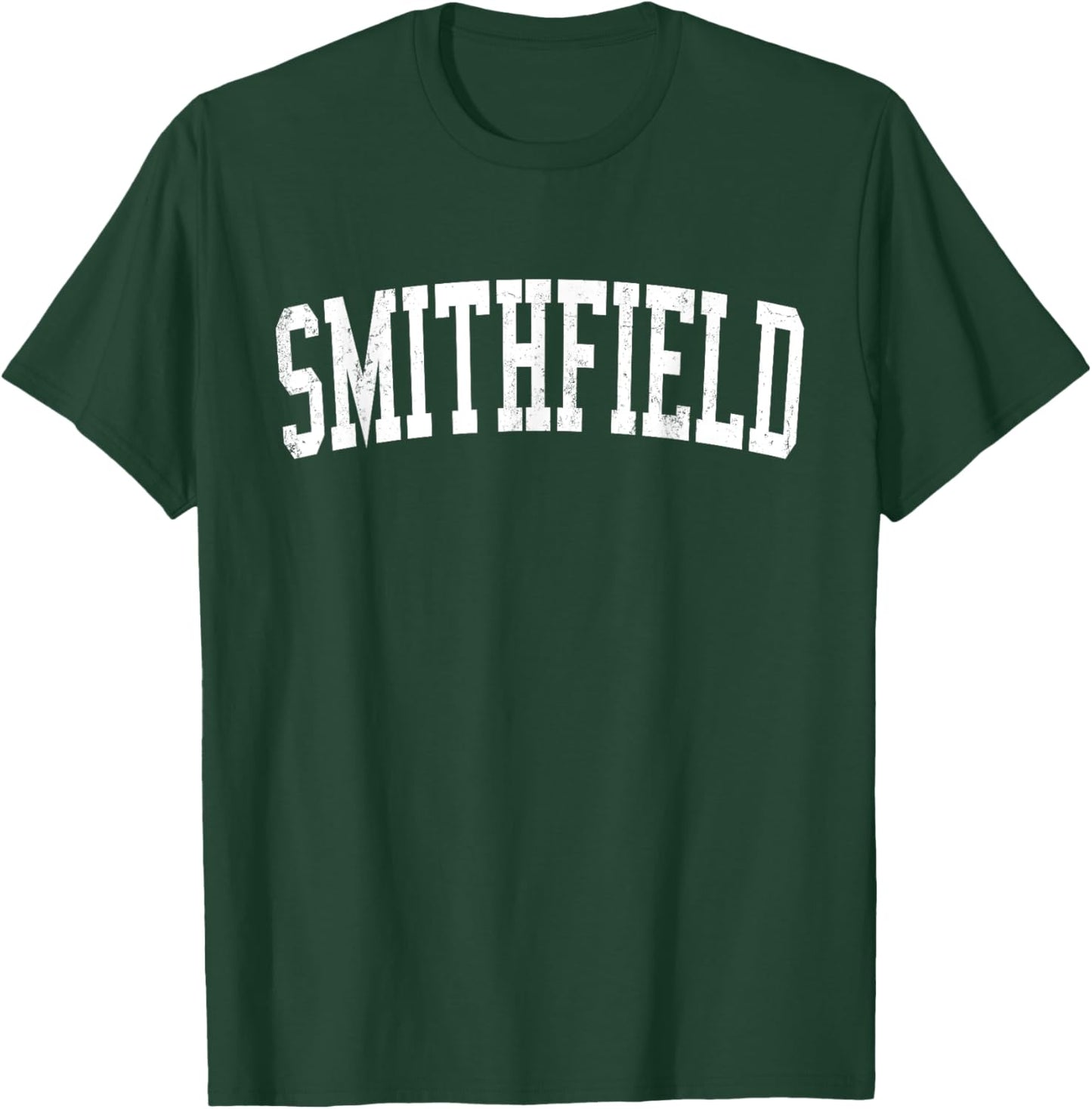 Vintage Smithfield VA Distressed White Varsity Style T-Shirt - T-Shirt | Forest
