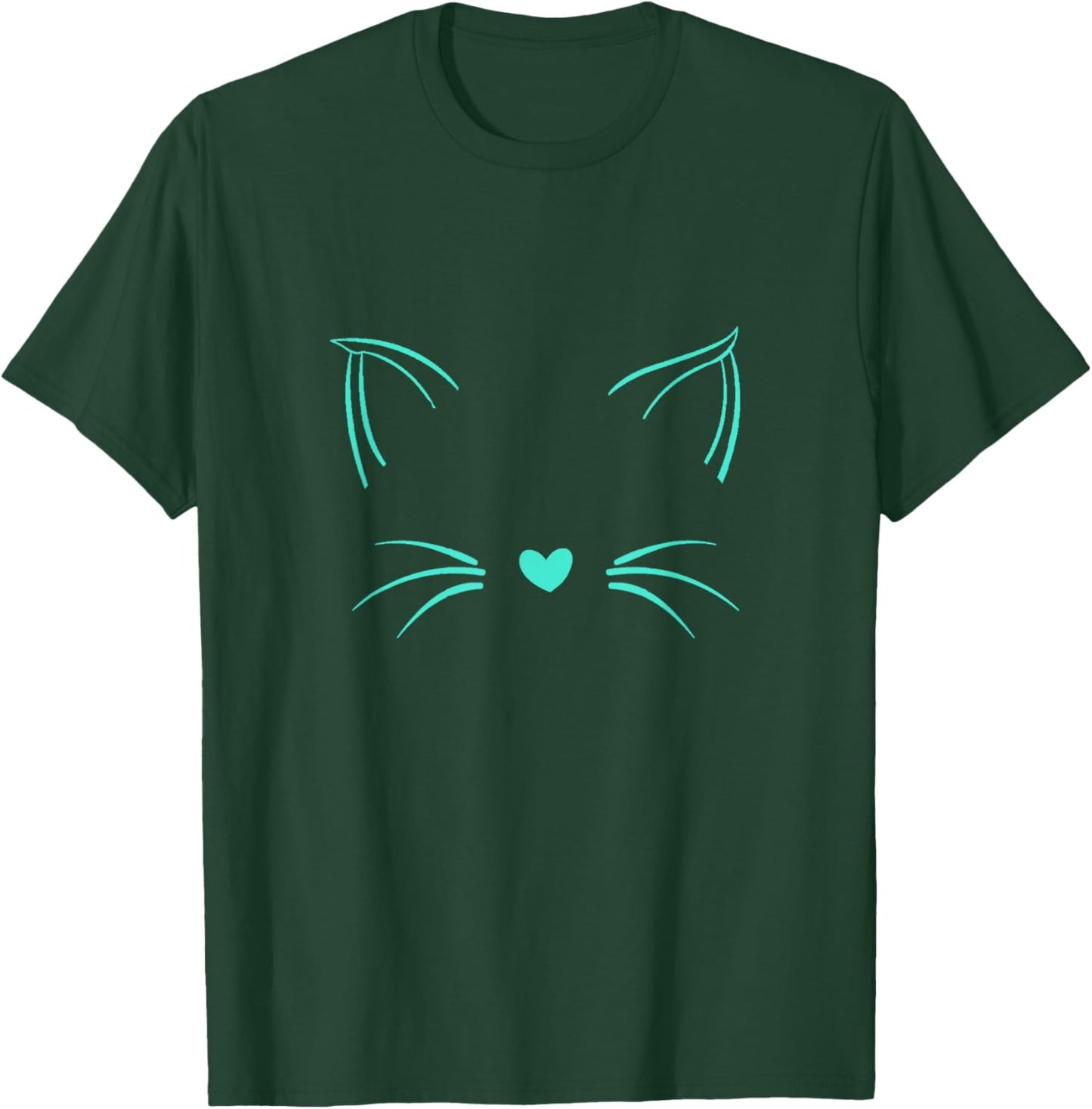 Light Teal Aqua Invisible Cat Light Teal Aqua Color Graphic Women Girls Kids T-Shirt - T-Shirt | Forest