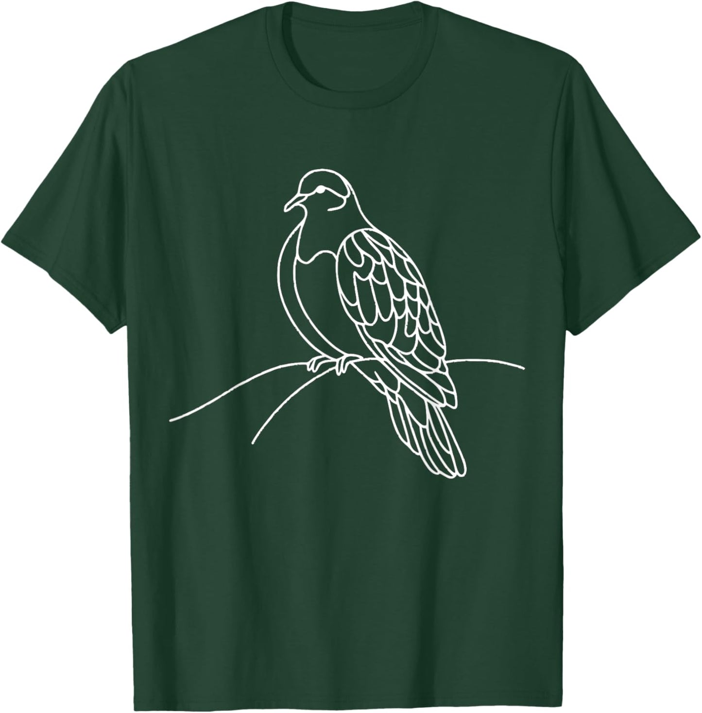 Line Art Bird & Ornithologist Inca Dove T-Shirt - T-Shirt | Forest