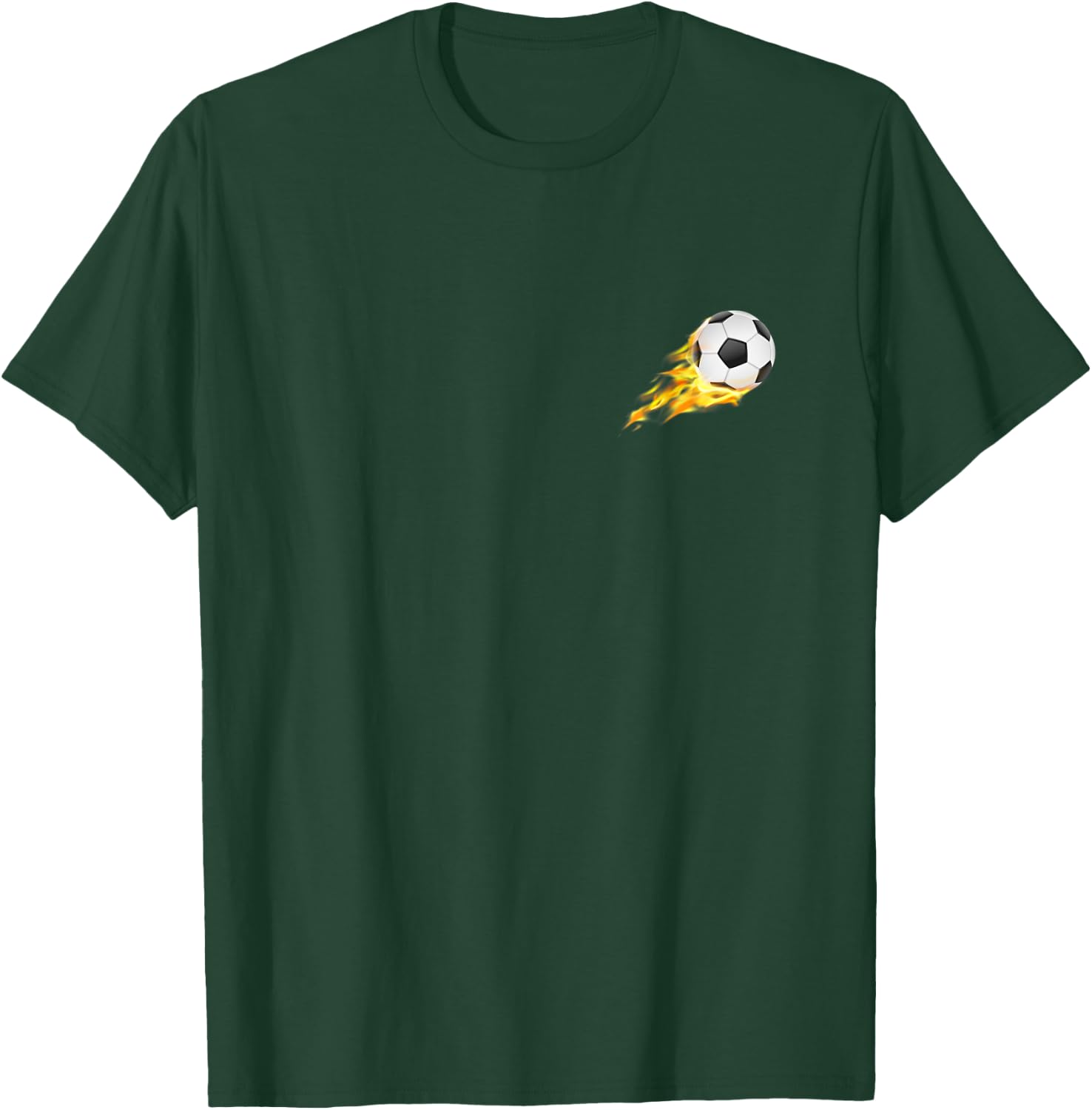 Fire Soccer Ball Flying Flamming Soccer Soccer Ball In Flame T-Shirt - T-Shirt | Forest